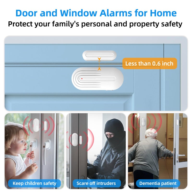 Daytech Wireless Door Chime, Door Dinger for Business Entry/Store/Home/Office, Door Alarms When Opened with 800 Ft Range,20 Chimes 5 Adjustable Volume 2 Sensors + 2 Receivers - Image 4